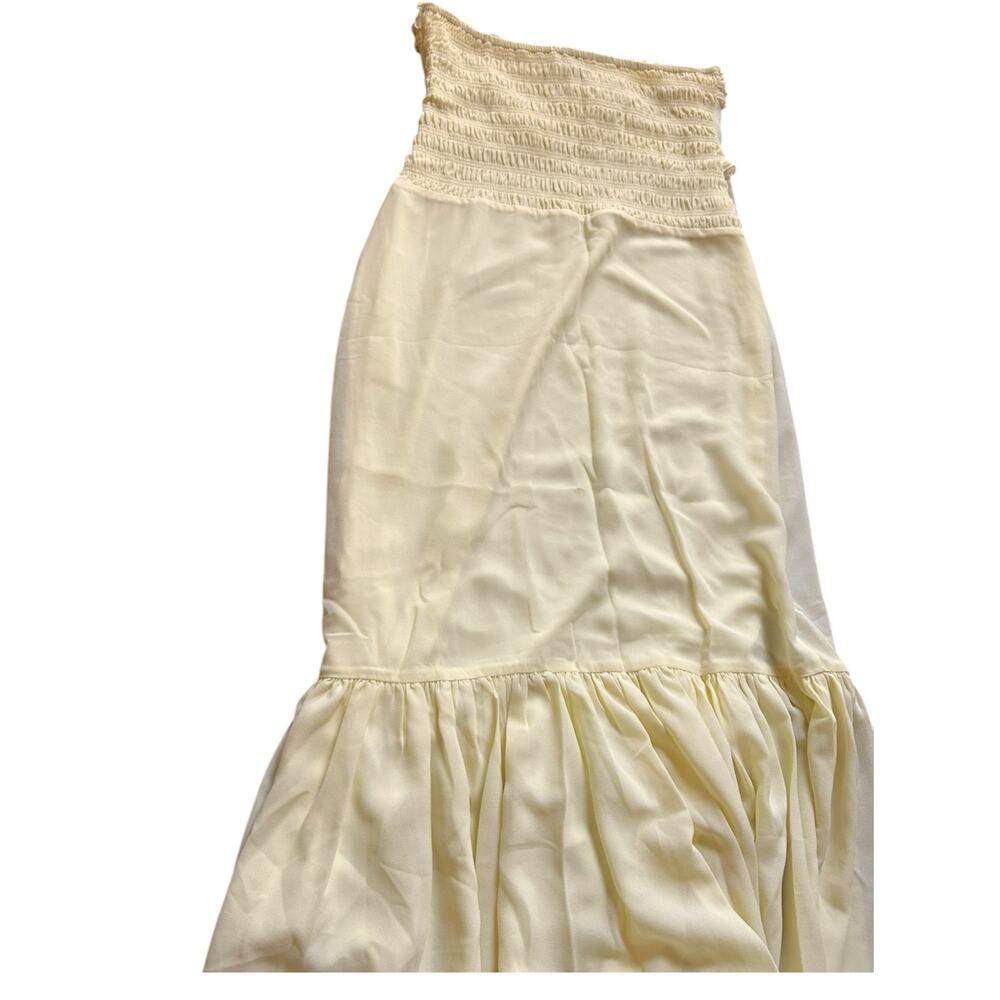 NWT - Meshki Olivette Strapless Chiffon Maxi Dress in Lemon Sherbert- Size M - Picture 14 of 16